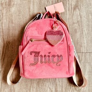 NWT Juicy Couture Velour Pink Lemonade Rainbow Backpack mini Y2K 90’s Vibe